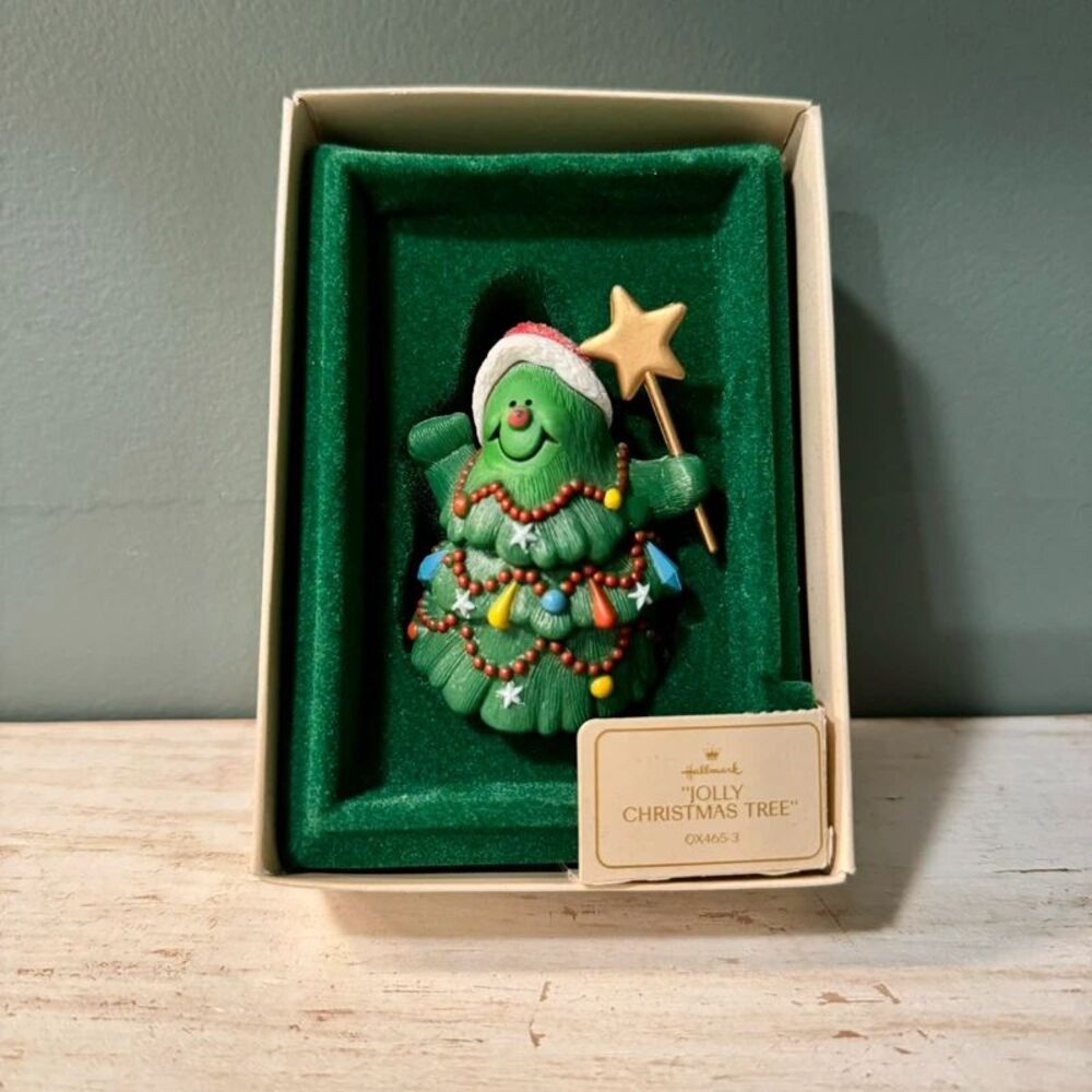 1982 Hallmark Keepsake Jolly Christmas Tree Vintage Ornament | Fairy Godmother